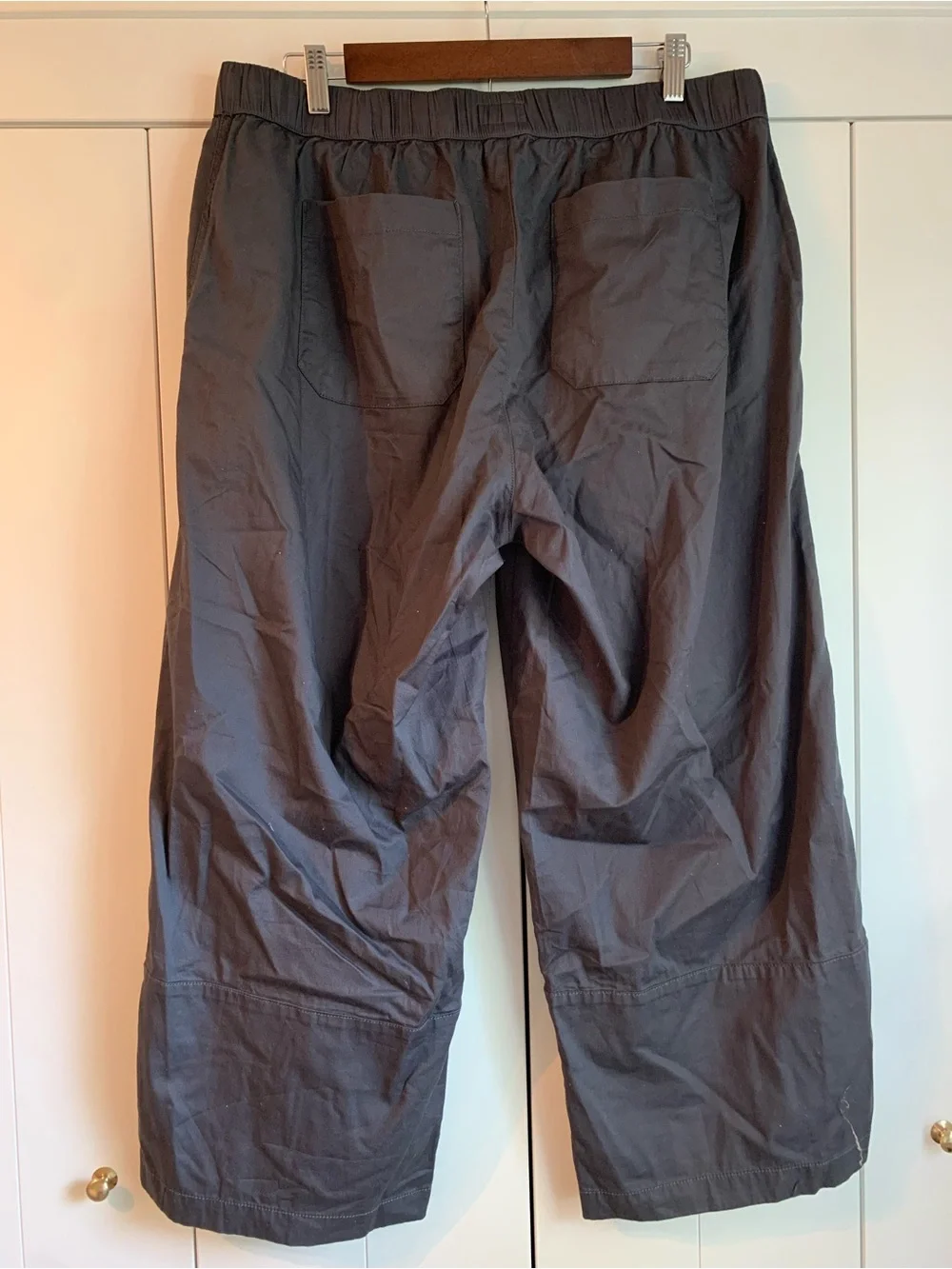 Pact Women's Daily Twill Pant pull on drawstring Charcoal gray XL - Picture 4 of 6